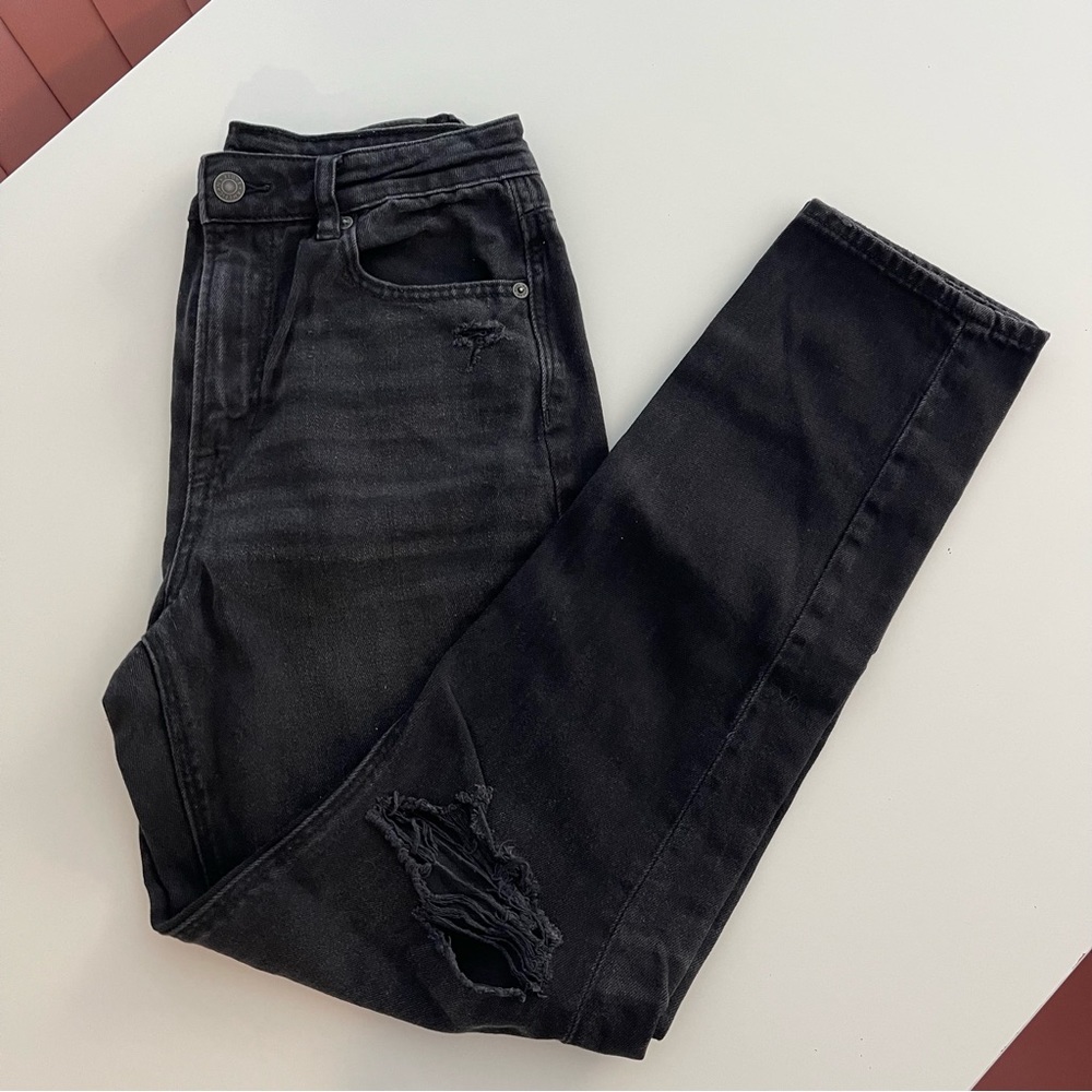 ae ripped straight leg jeans